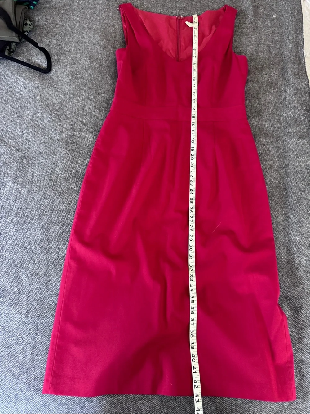 J. Crew Sleeveless V-Neck Midi Dress in red
